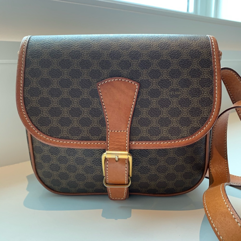 Vintage Celine Macadam Shoulder Crossbody Bag